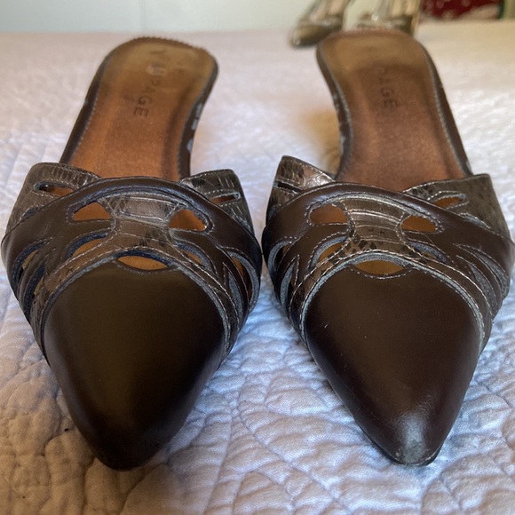Rampage pointy toe slide pump two tone bronze and brown 8.5 - Picture 3 of 5
